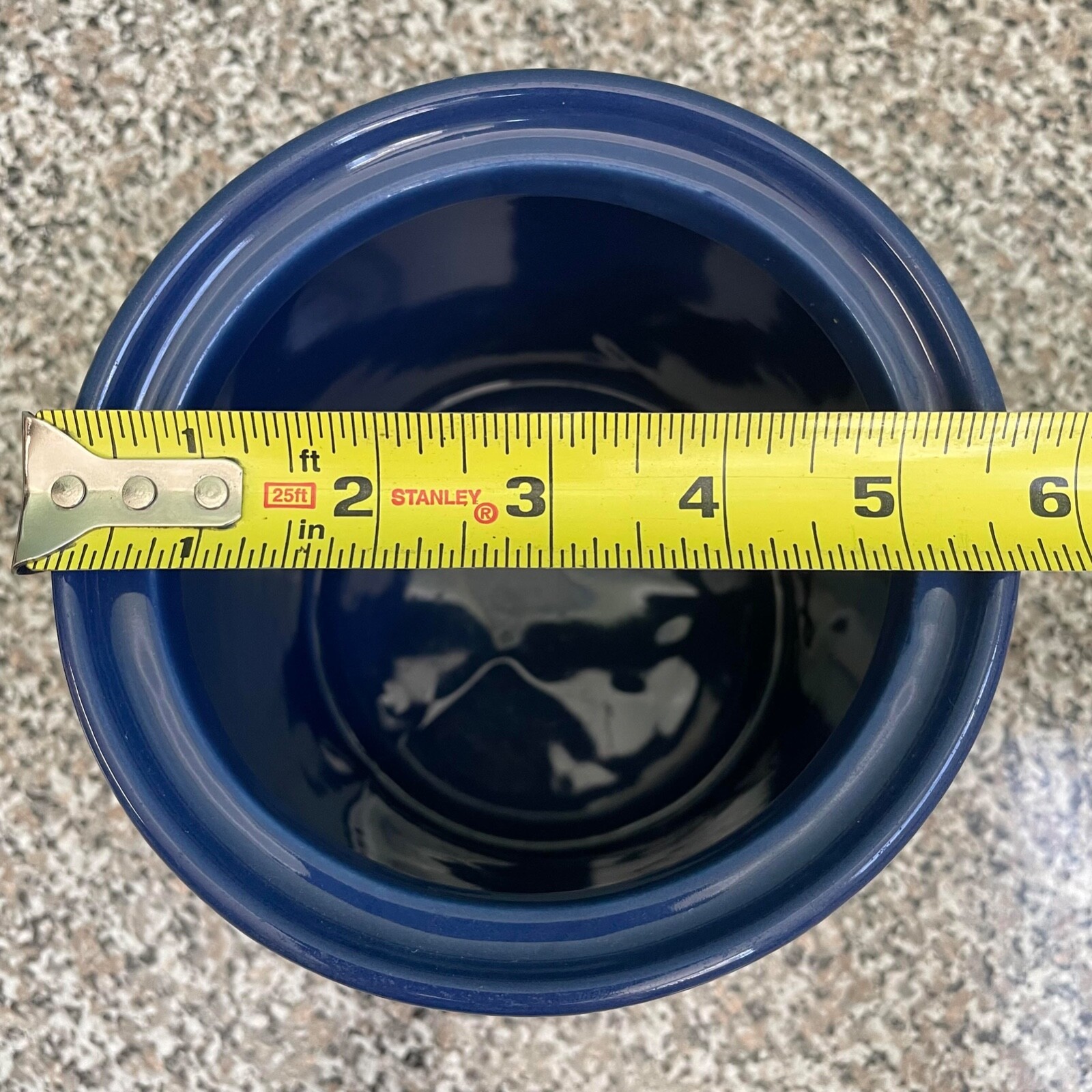 Crock Cobalt Blue With Lid 5 1/2 Inches Tall By 5 1/2 Inches Wide