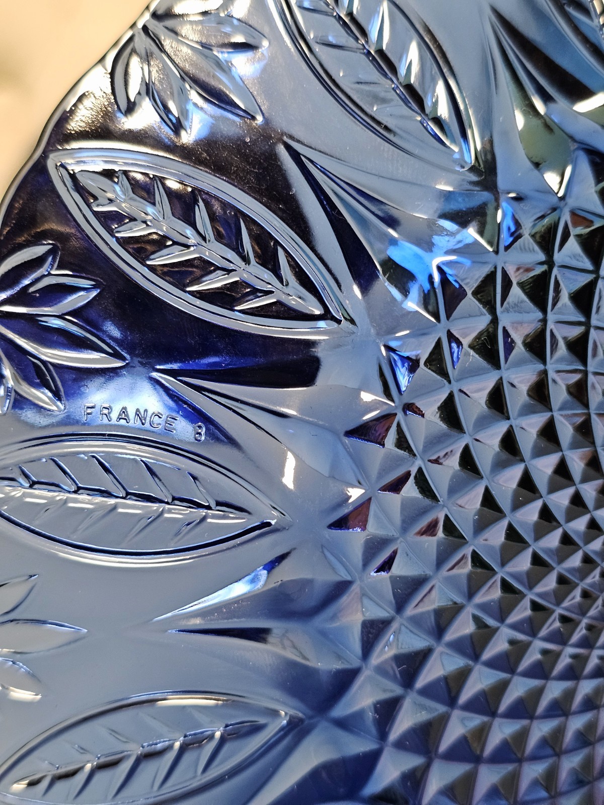Avon Royal Sapphire Cobalt Blue Glass Set of 8 Salad/Dessert Plates 7.75in