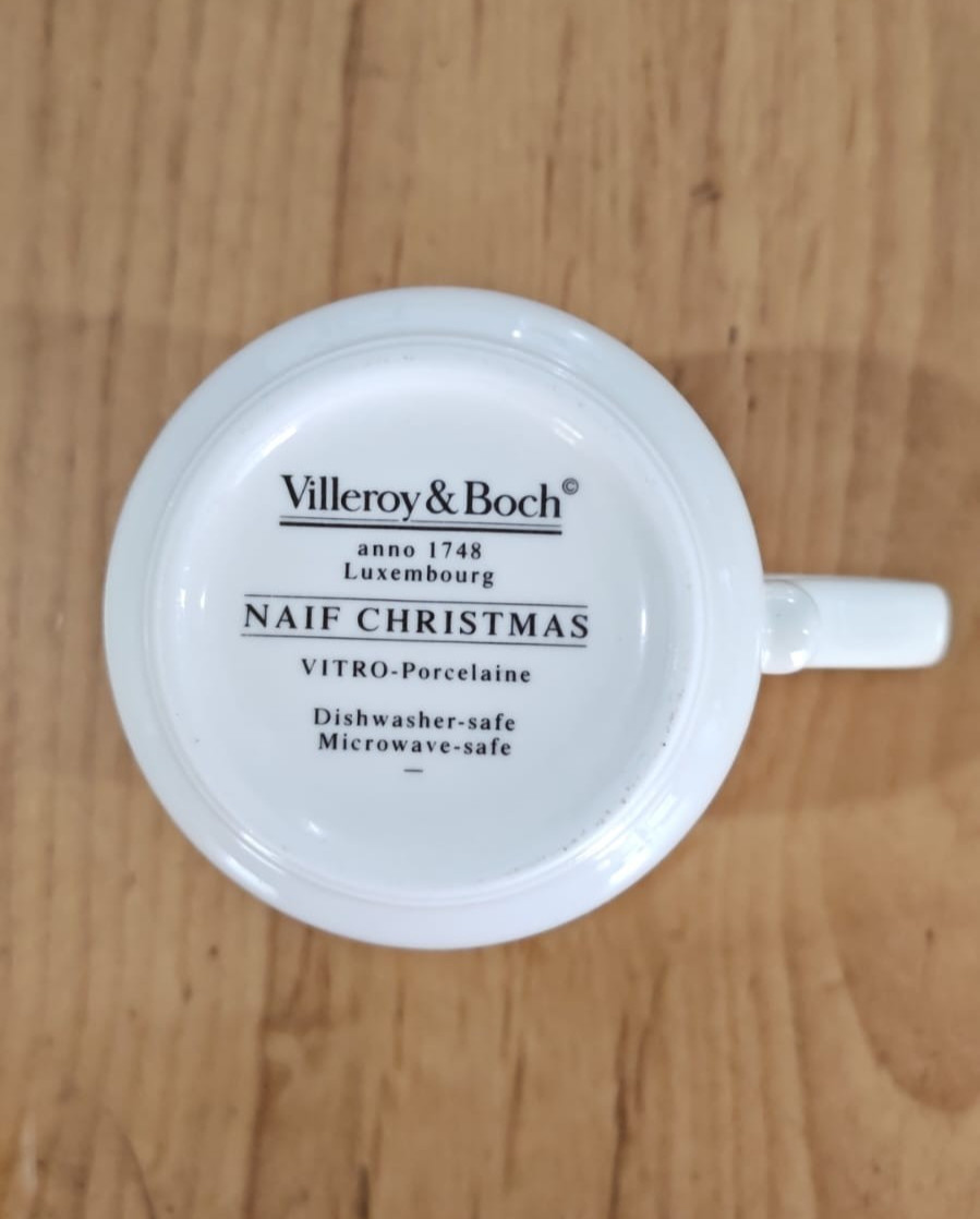 2x Villeroy & Boch Naif Christmas Porcelain Mug Anno Luxembourg Outdoor Campfire