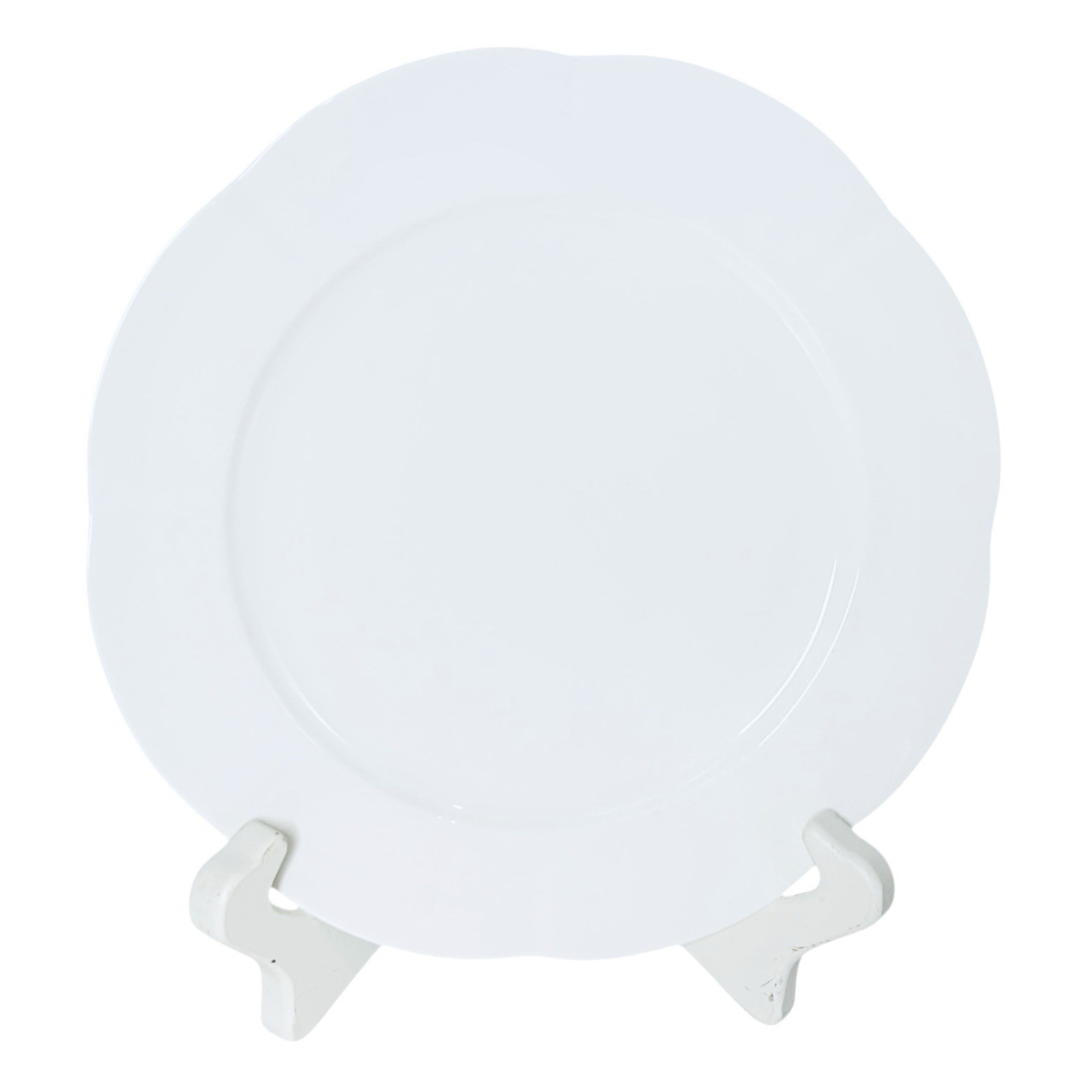 Block WINDSOR BONE White Marbled Bone China Scalloped 10 5/8″ Dinner Plate