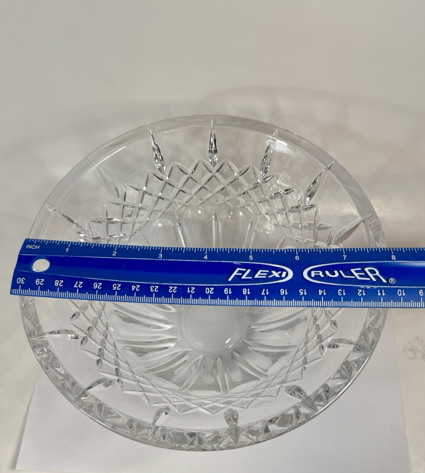 Marquis by Waterford Crystal Bowl Shelton Diamond Cut Glass 8” E38