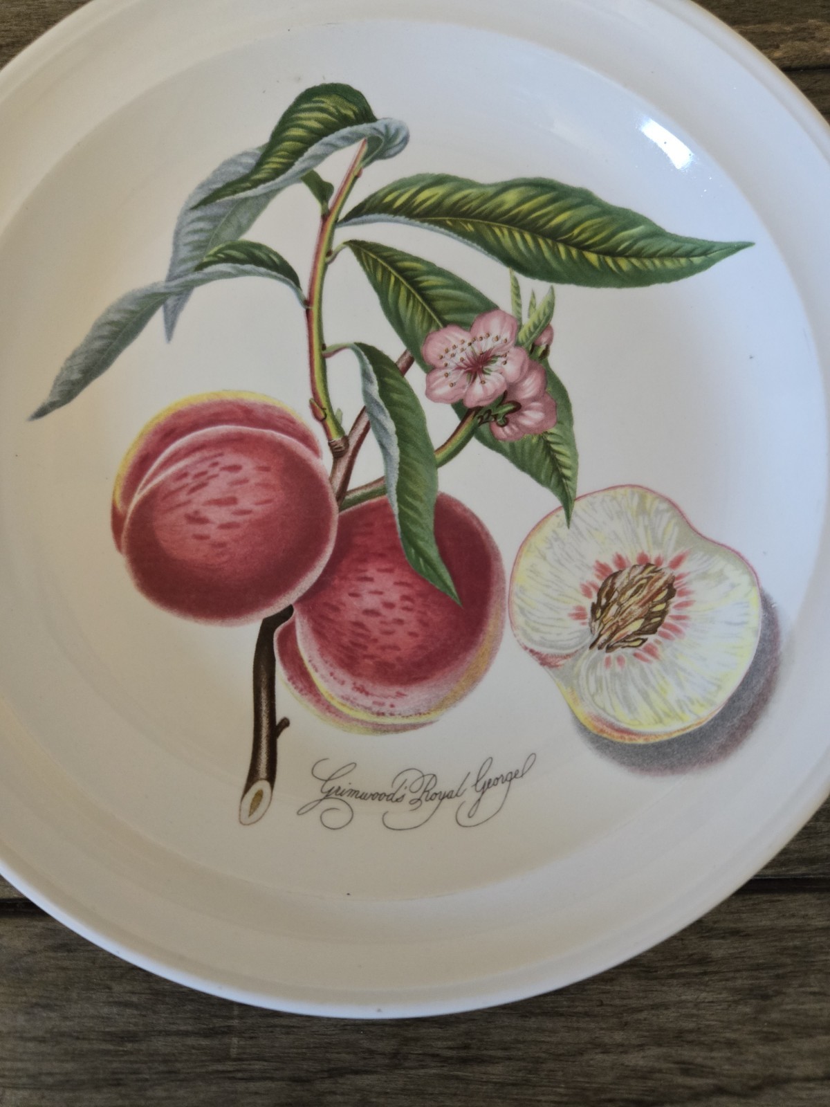 Set of 4 Vintage Portmeirion England Pomona Plates 7.35″ Apricot Apple Pear