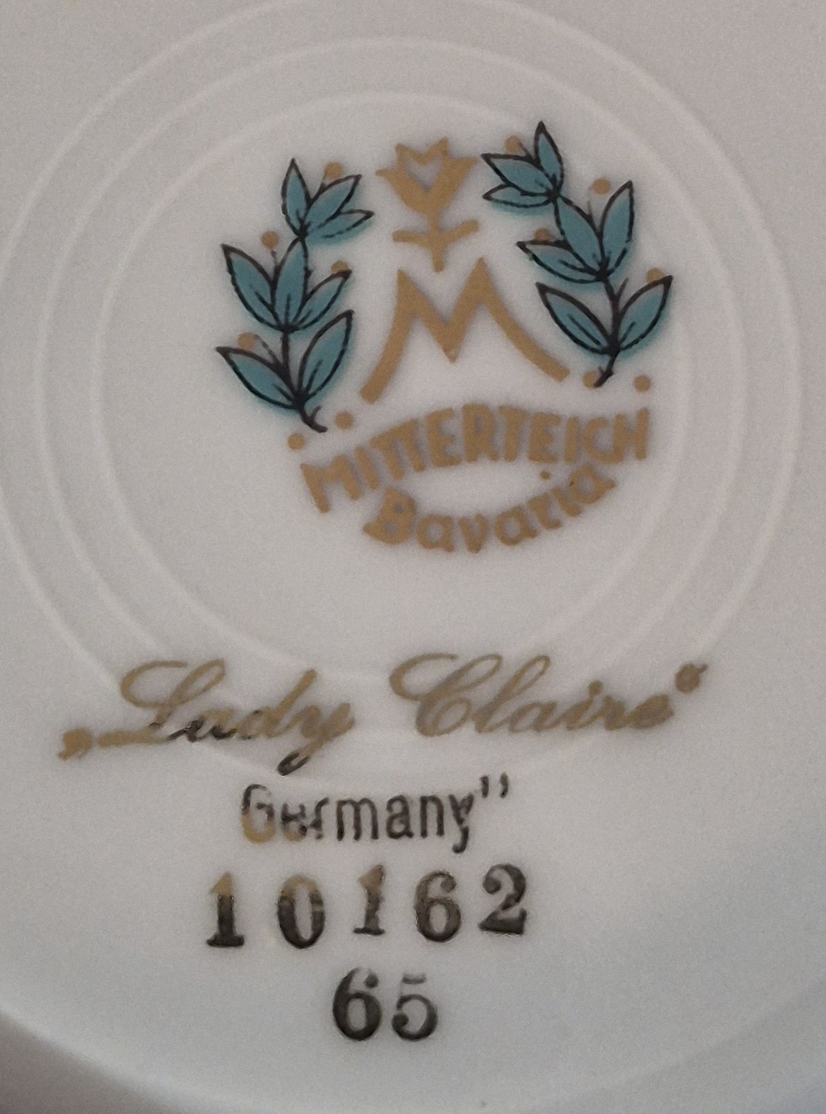 4 Mitterteich Bavaria Germany Lady Claire Footed Cup & Saucer Set