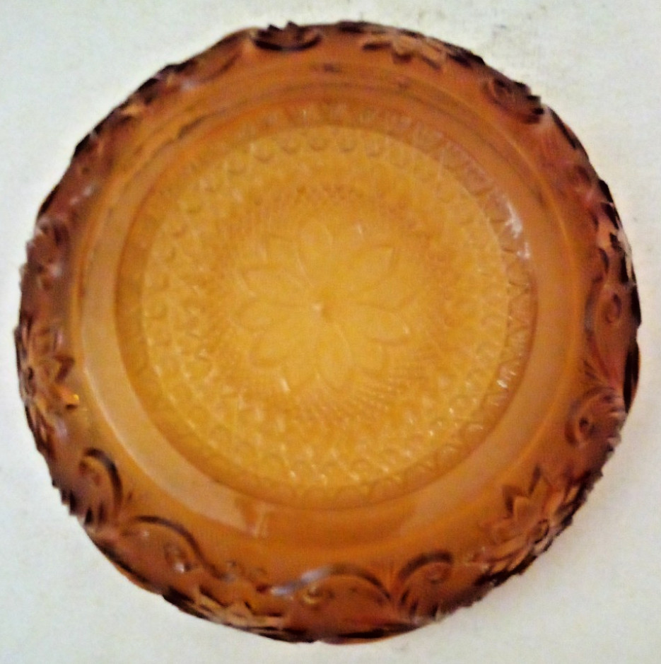 VTG TIARA INDIANA GLASS AMBER SANDWICH NAPPY CEREAL/SOUP BOWLS 6.5″ Ad