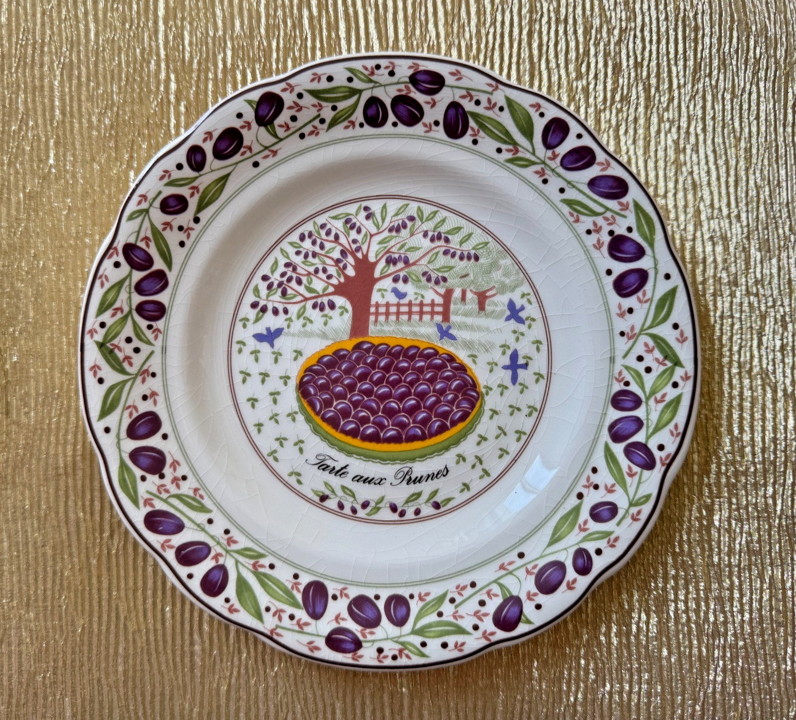 5 Gien Tart Plates Marie-Pierre Boitard 7.5 inches France
