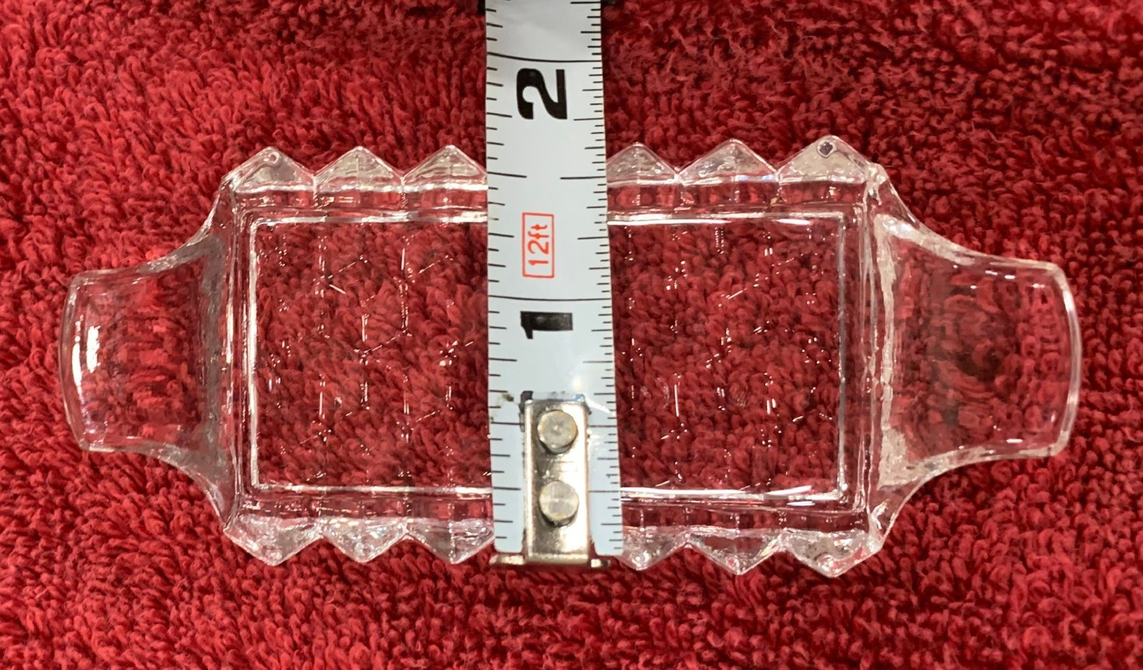 Vintage Fostoria American Clear Glass Mini Salt Pepper Shakers Tray Set Item 272