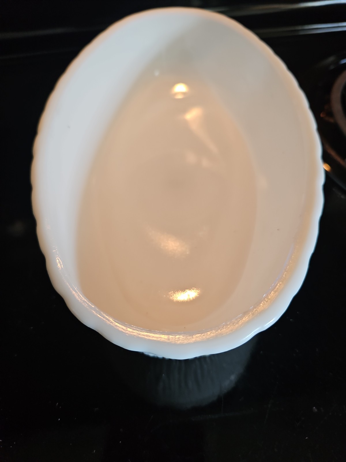 Vintage FTD Milk Glass Oval Bowl / Planter Bark Pattern PG Rare Vtg 9.5″X 5.5
