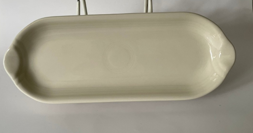Fiesta Appetizer Relish Utility Tray Linen / Off White USA 9.5″ Ceramic NEW 1st