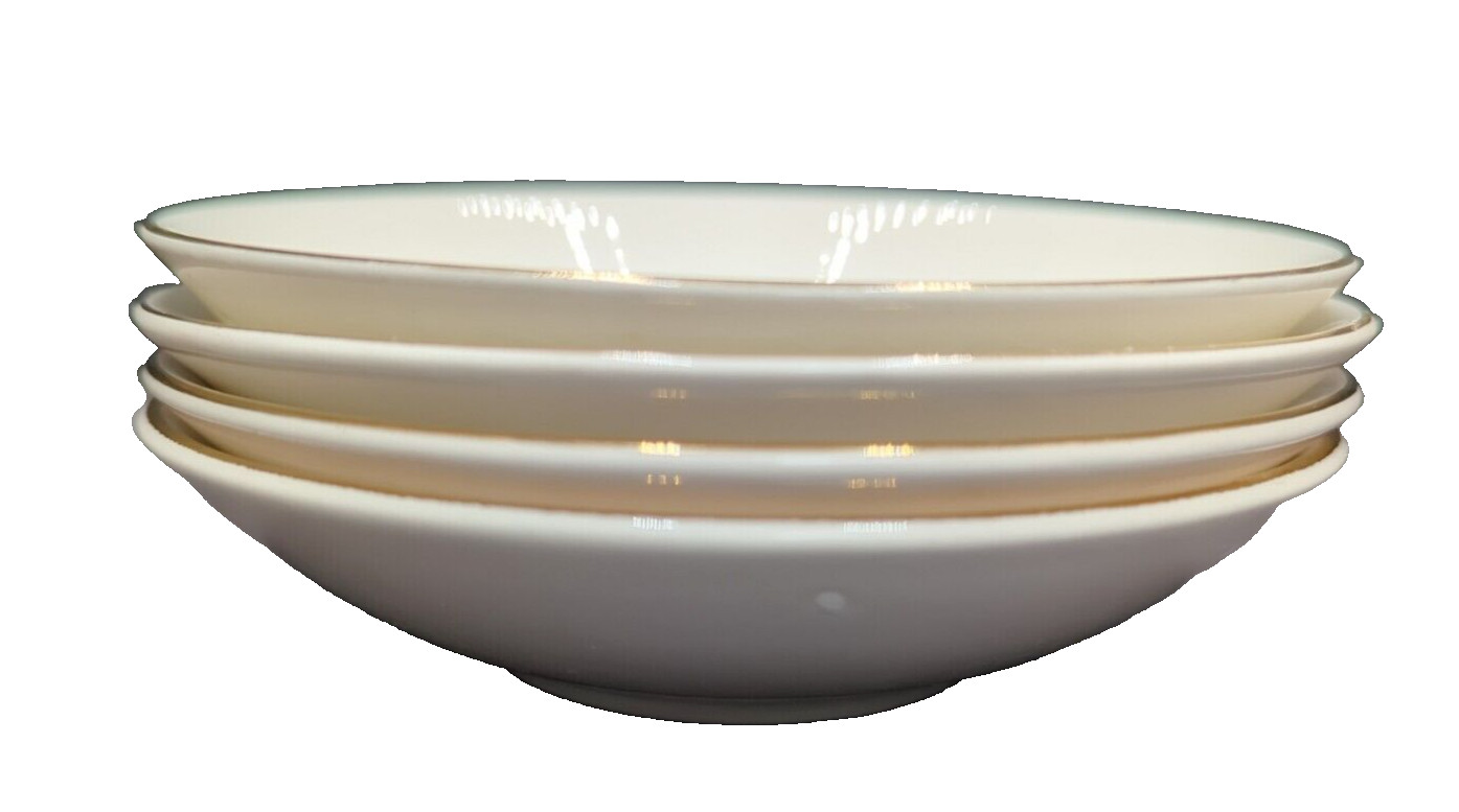 Set of 4 Homer Laughlin Golden Wheat Berry Dessert Bowls 22K Gold Trim USA READ