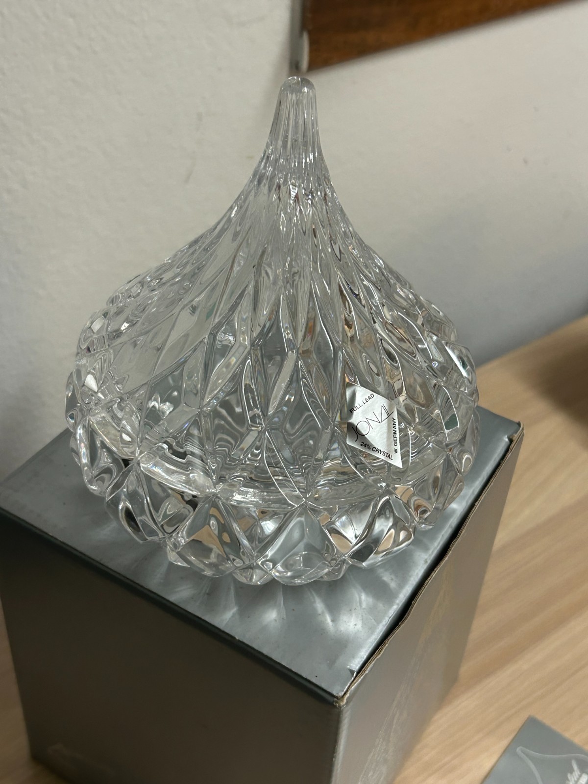 Hershey’s Kiss Lead Crystal Two-Piece Dish by Jonal Complete In Box