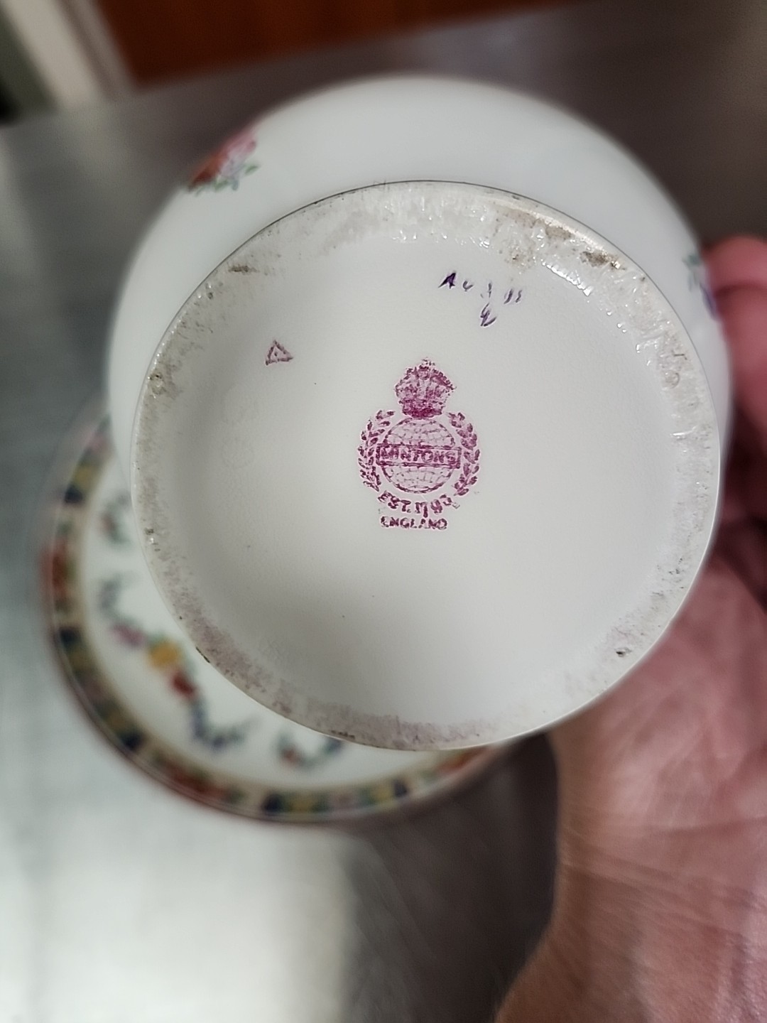 Minton Rose Bone China Floral Multicolor Garland Creamer Sugar Bowl W/Lid