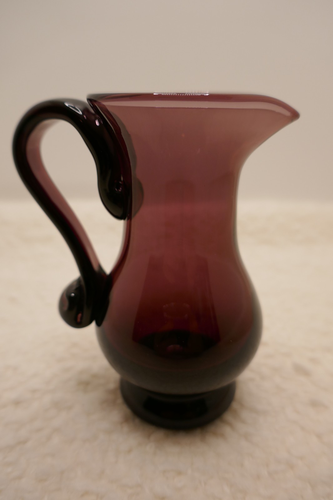 Vintage Hand-Blown Amethyst Glass Mini Pitcher – Creamer – Vase