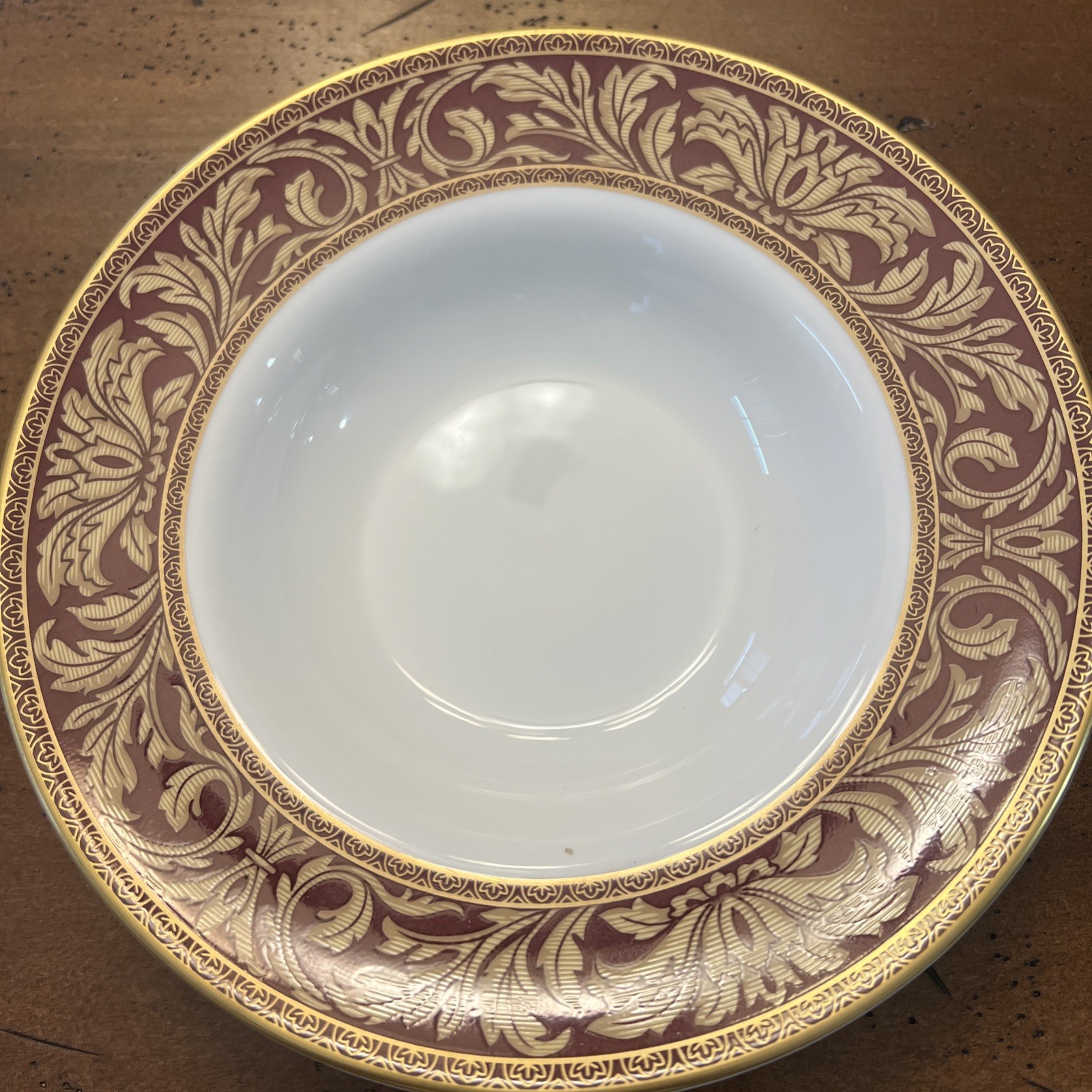 Royal Doulton Bone China “Tennyson” 1996 England 6 Rim Soup Bowls 8¼” Disc. EUC