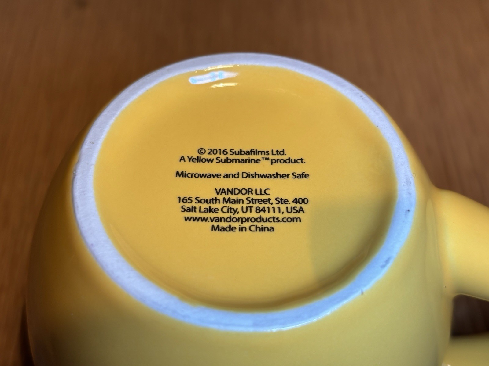 The Beatles Yellow Submarine Yellow Ceramic Mug, 5″ Tall, 4.5″ Wide 2016