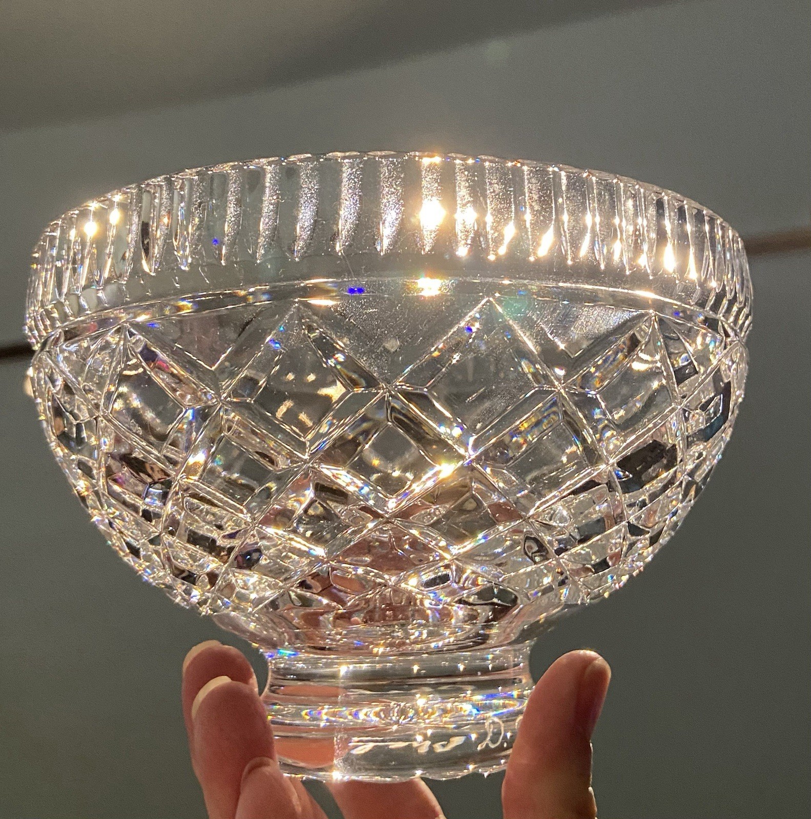Vintage Waterford Crystal Bowl 6″ Signed By Master Cutter Philip Sheridan 1997