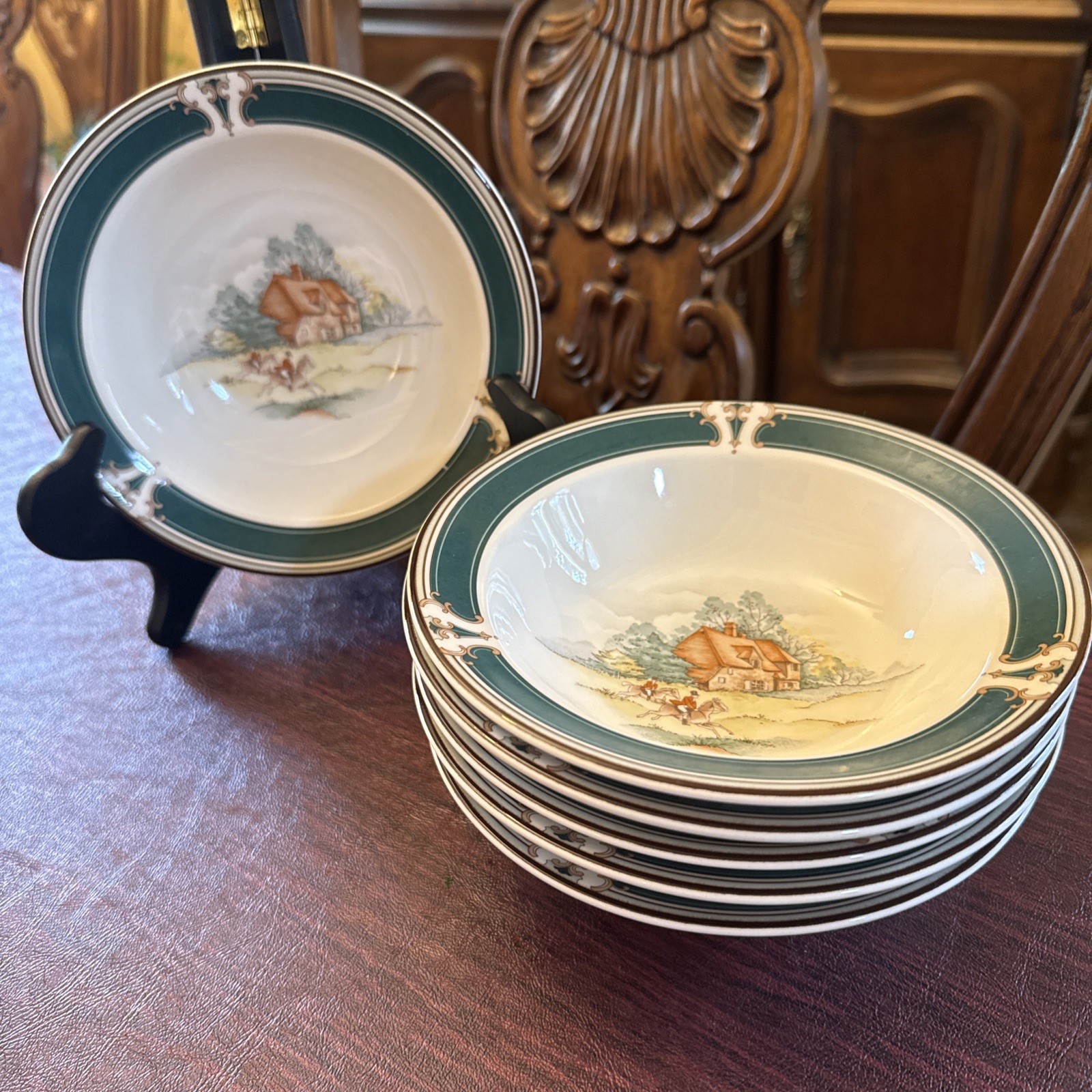 Noritake Keltcraft Ireland Pursuit Fox Hunt Rider Bowl 7″ Vintage # 9170, Nice!
