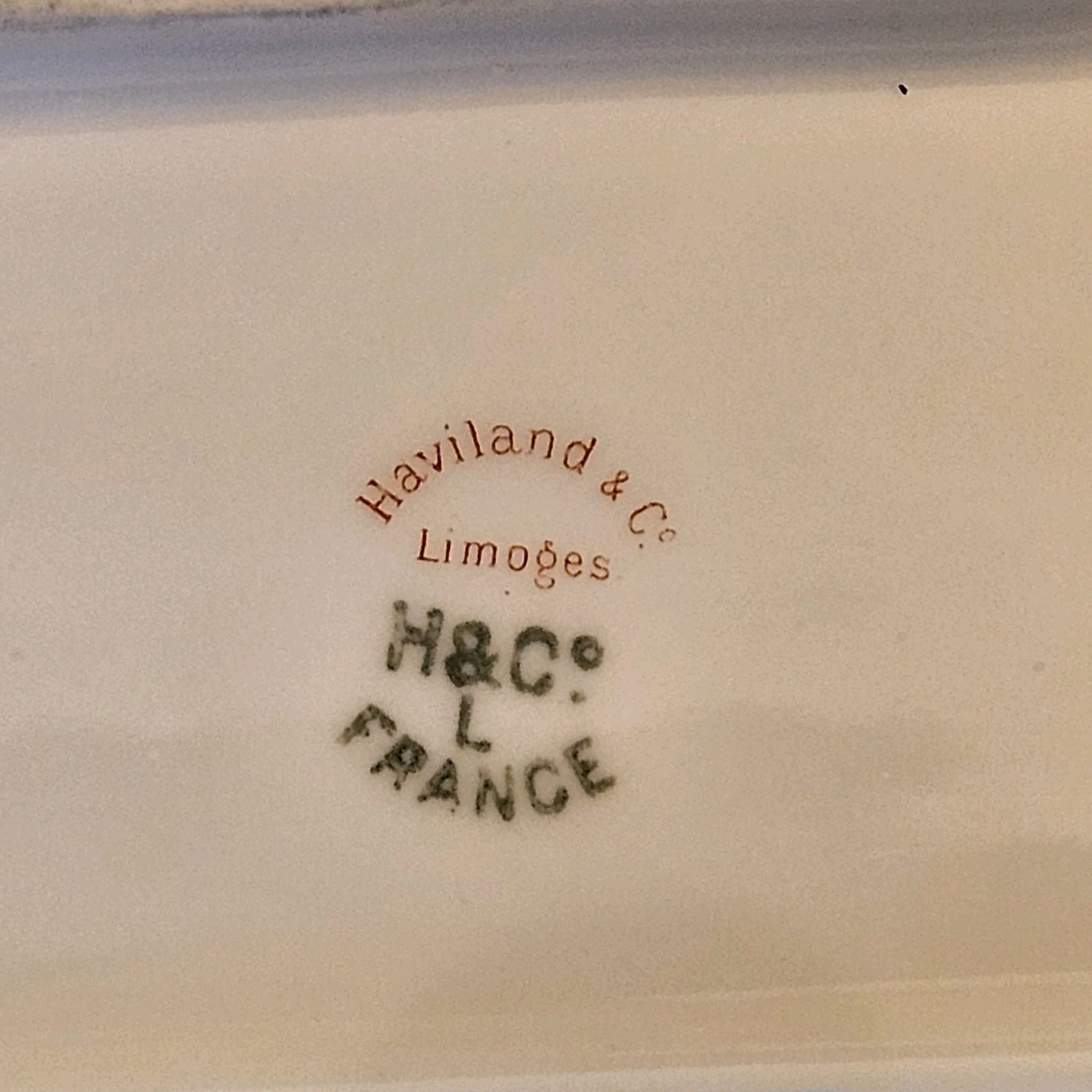 14″ Haviland Limoges Blue Green Yellow Rose Rust Gold Platter Tray Schleiger 266