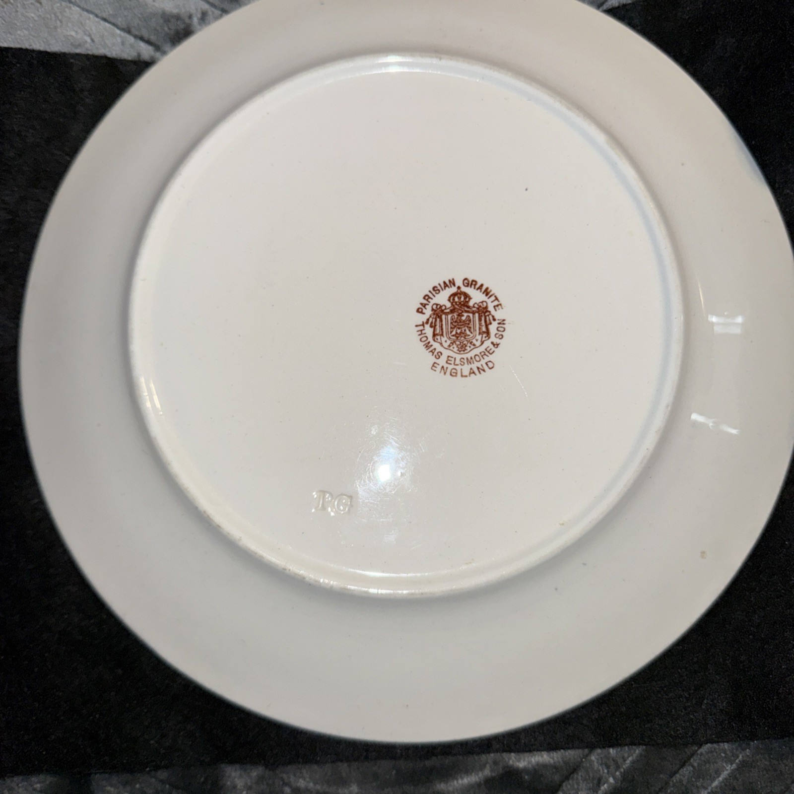 THOMAS ELSMORE & SON England Parisian Granite Aesthetic Blue 14” plate