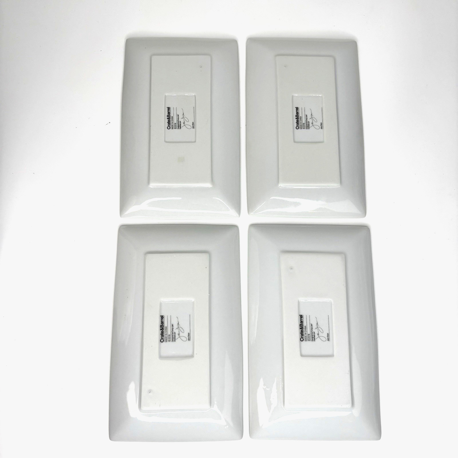 (4) Crate & Barrel Luau Totem Tiki Party Appetizer Plates Tray – Jane Dixon 2016