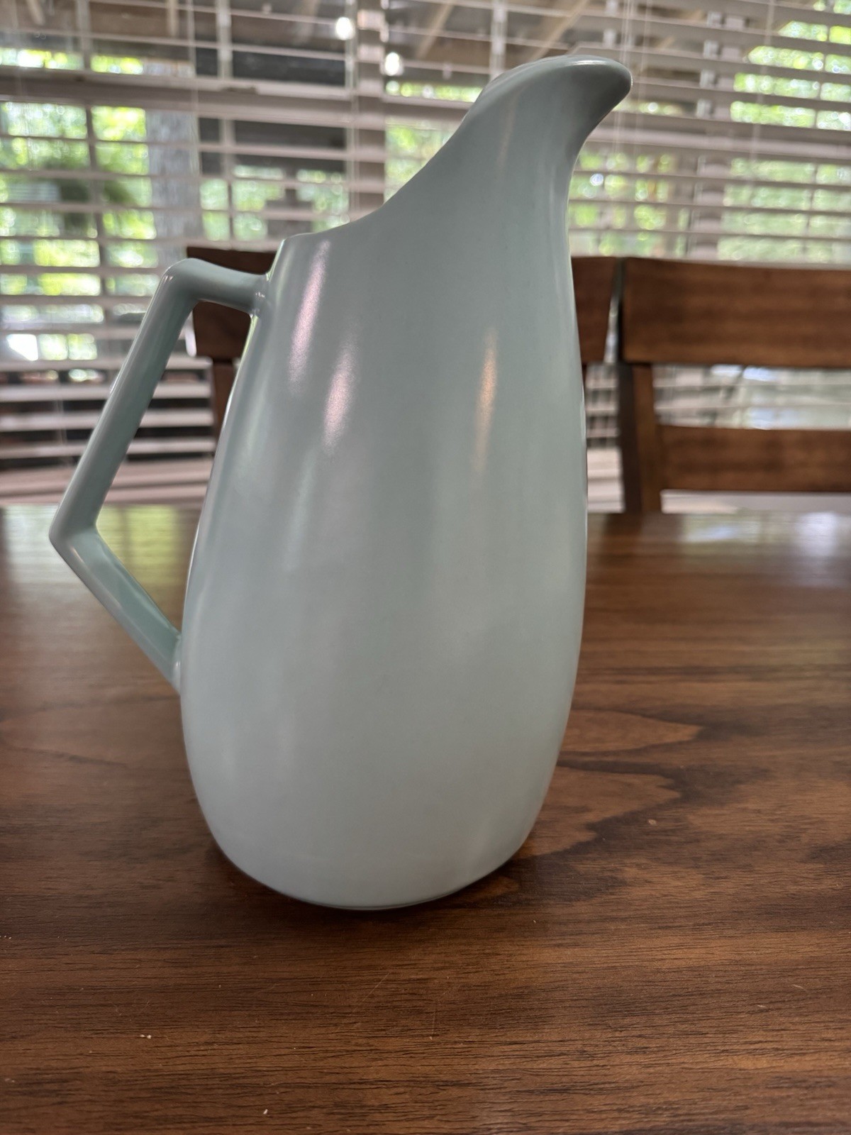 VTG La Solana Pottery Ceramic Water Pitcher Aqua Color MCM