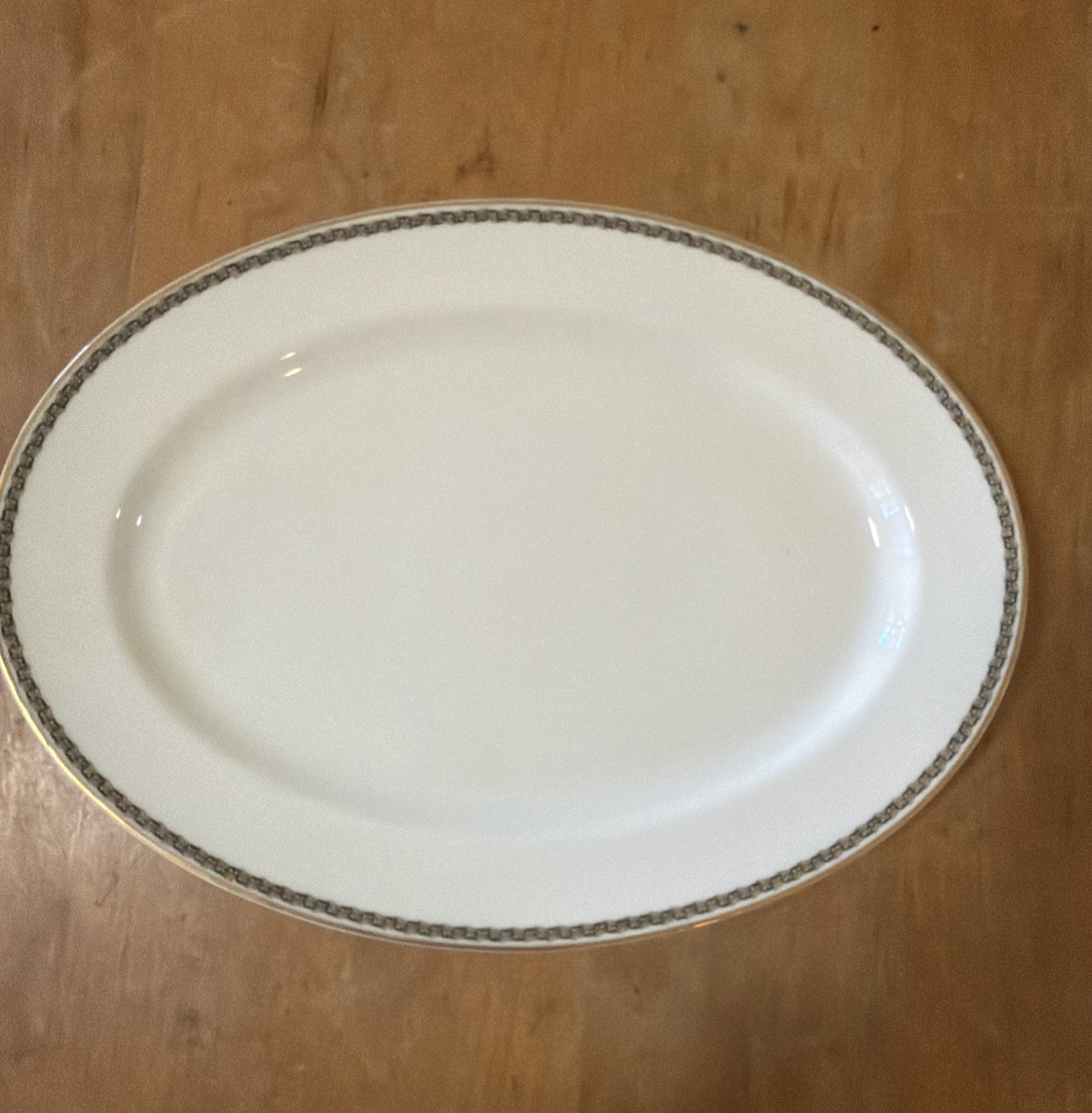 Haviland Limoges 14″serving platter Albany Schleiger 107 gold trim Greek key VTG