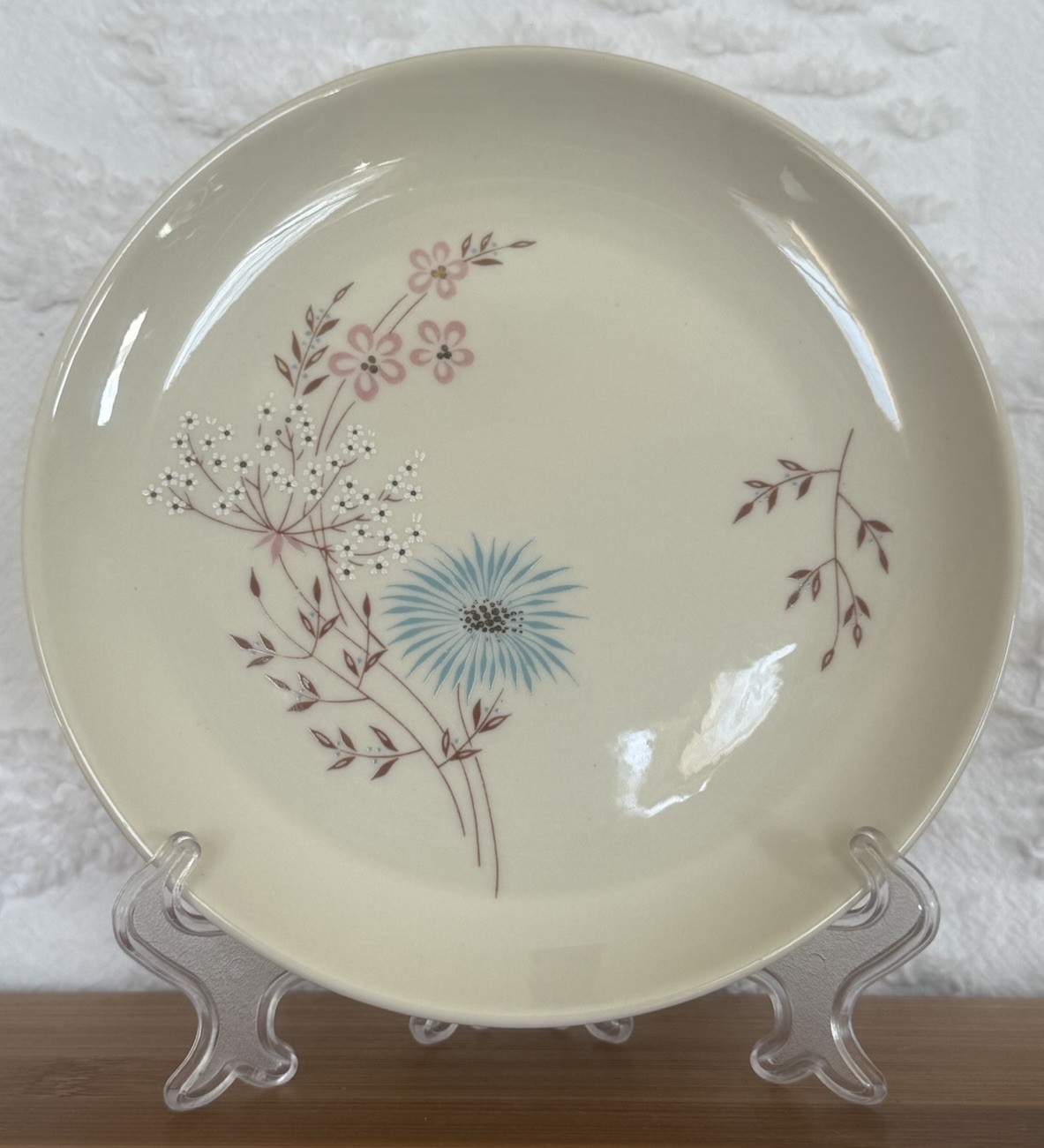 Taylor Smith Taylor Co Taylorton Echo Dell 1 Bread Plate 2 Saucers Vtg 1959