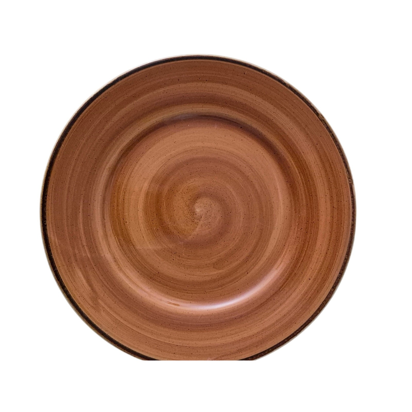 Thomson Pottery Kenya Brown Tan Swirl Dinner Plates Earthenware Set of 3