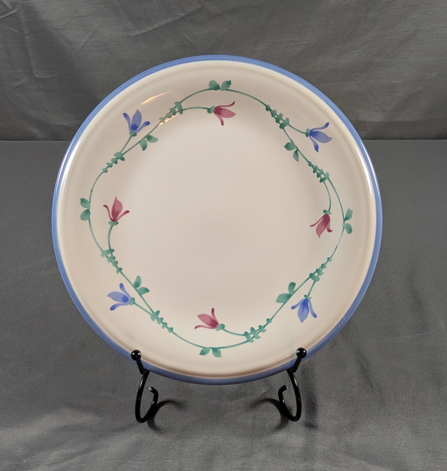 VTG Portofino Blue Savoir Vivre Salad Dessert Plates 7.75 in Floral Cottage Blue
