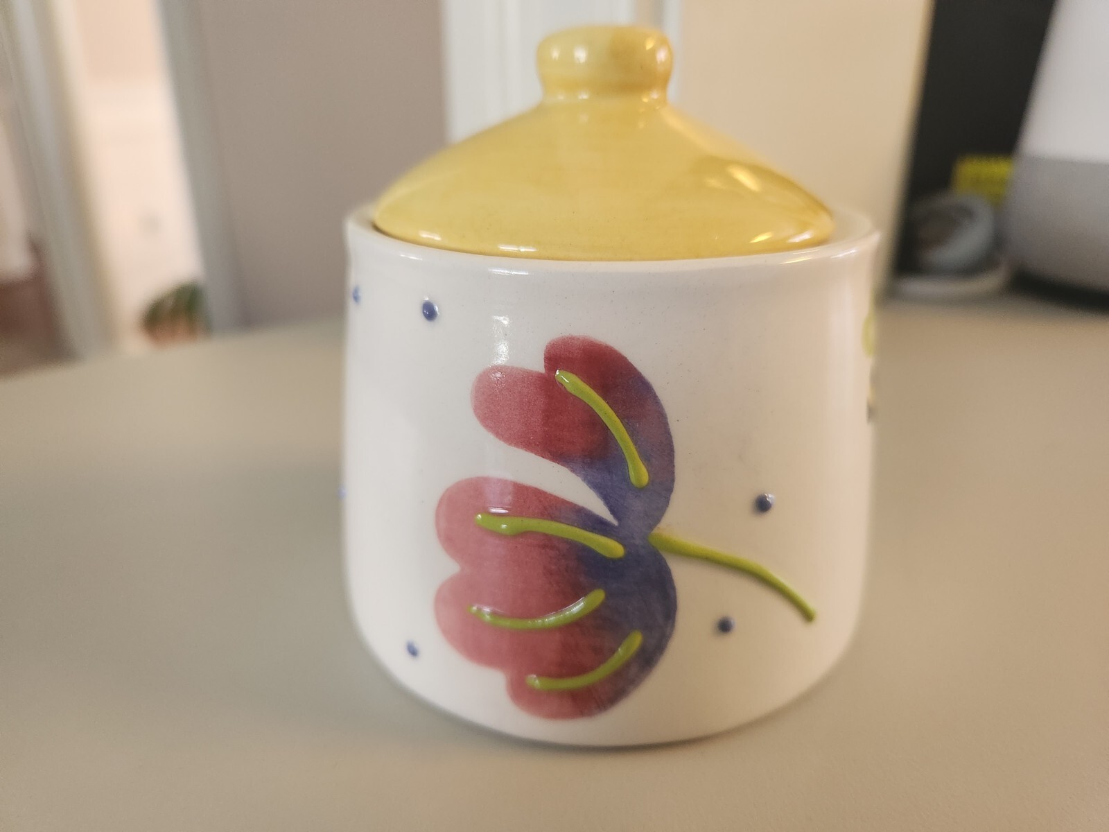 Bico China Cream Pitcher / Sugar BowlWhite Yellow Frog Bumble Bee Lady Bug Flowe