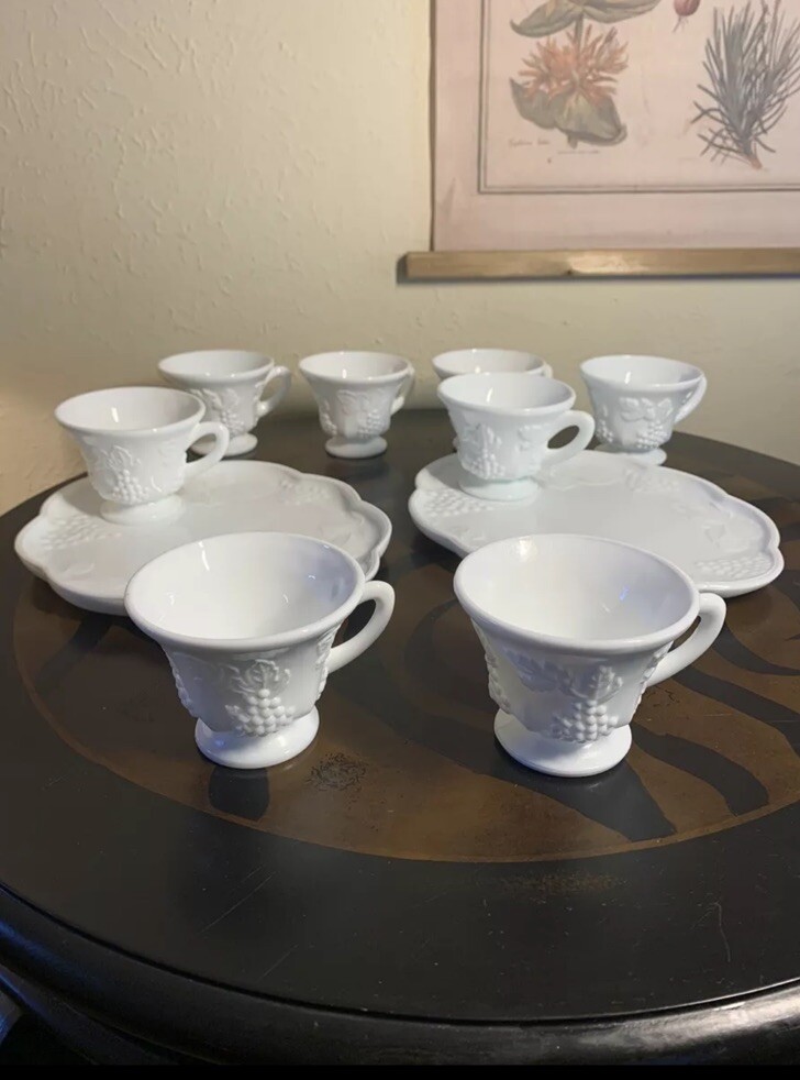 VTG Indiana Glass Colony Harvest Milk Glass Plates, bowls, cups, etc. You Choose