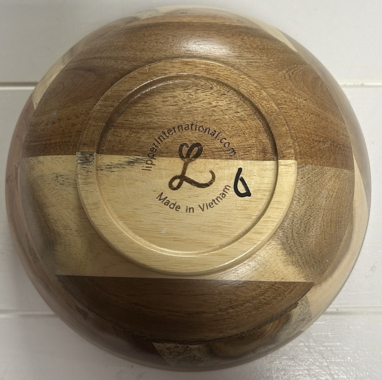 Lipper International Wood Serving Bowl Made In Vietnam 7”