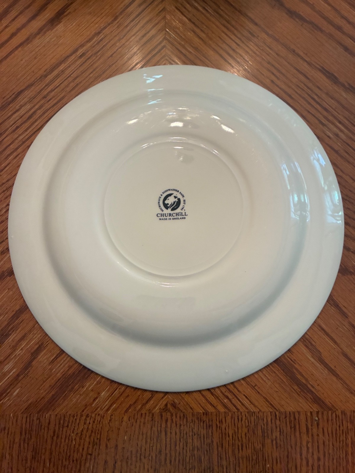 Churchill Blue & White Peony Blue & White Smooth Dinner Plate ~10.25″ Diam
