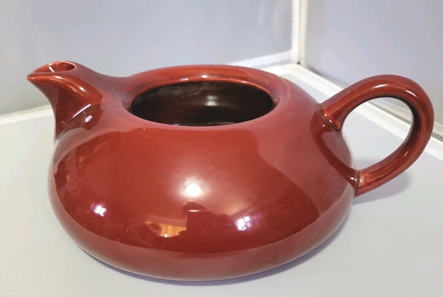 Hollydale California Tea Pot Malibu Modern Maroon Red MCM 1948 Teapot Vintage