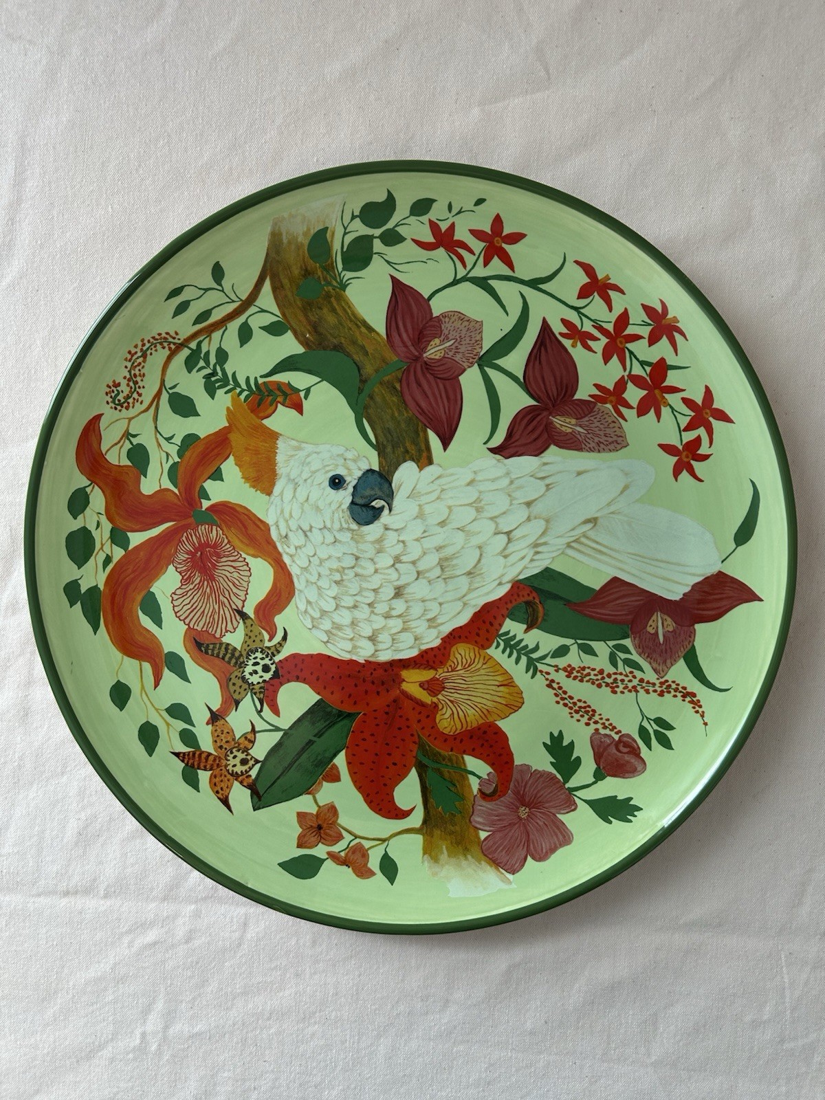 Lynn Chase Parrotdise 2010 Dinner Platter Plate around 11 3/4 inches