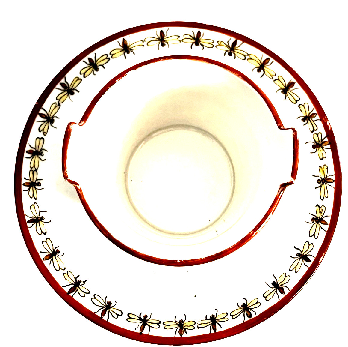 B & C Bernardaud & Cie Limoges Condiment Covered Bowl Plate Attached Floral Bee