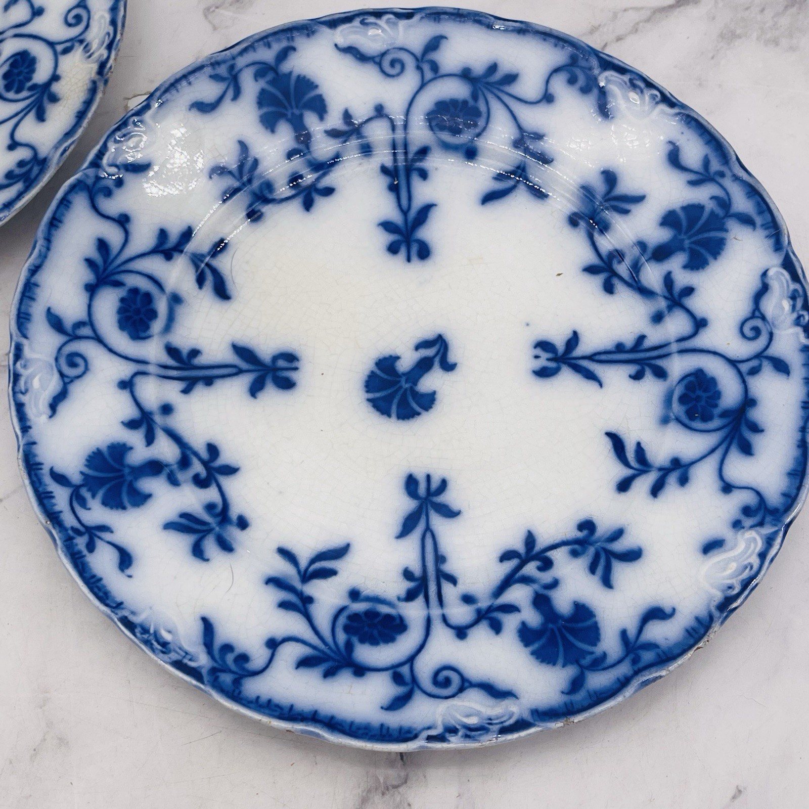 Set of 13 Vtg Atq Blue & White Plates Wall Collage Display Decor Mostly England
