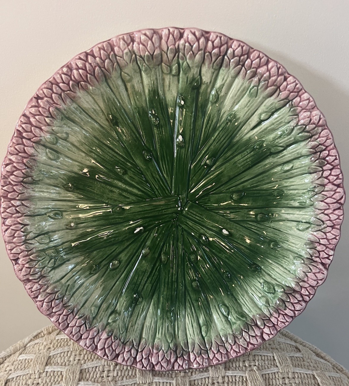 Fitz & Floyd Asparagus Salad Plate 7 Inches 1992 Purple And Green Textured