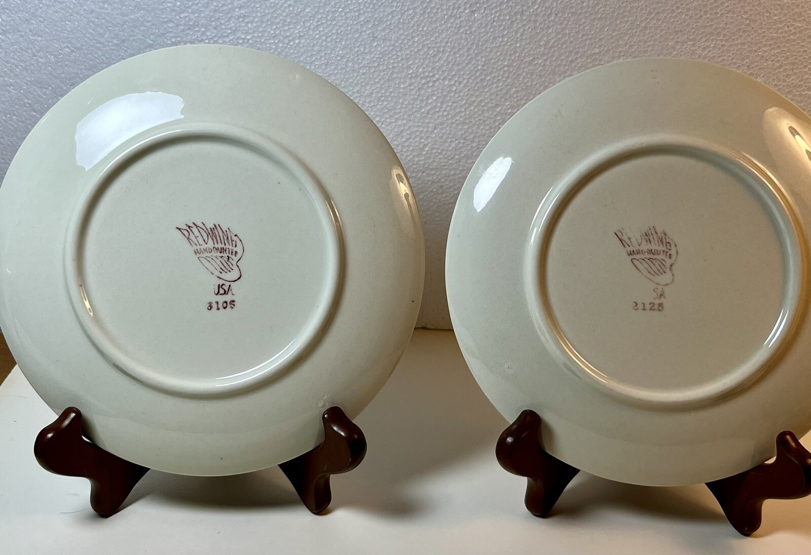 Red Wing “Pink Spice” Bread plates, 2, Mid-Century Excellent Condition
