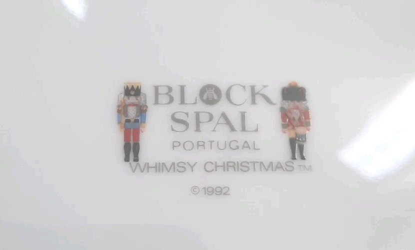 Block Spal Whimsy Christmas 12″ Chop Plate Round Platter Portugal Vintage 1992