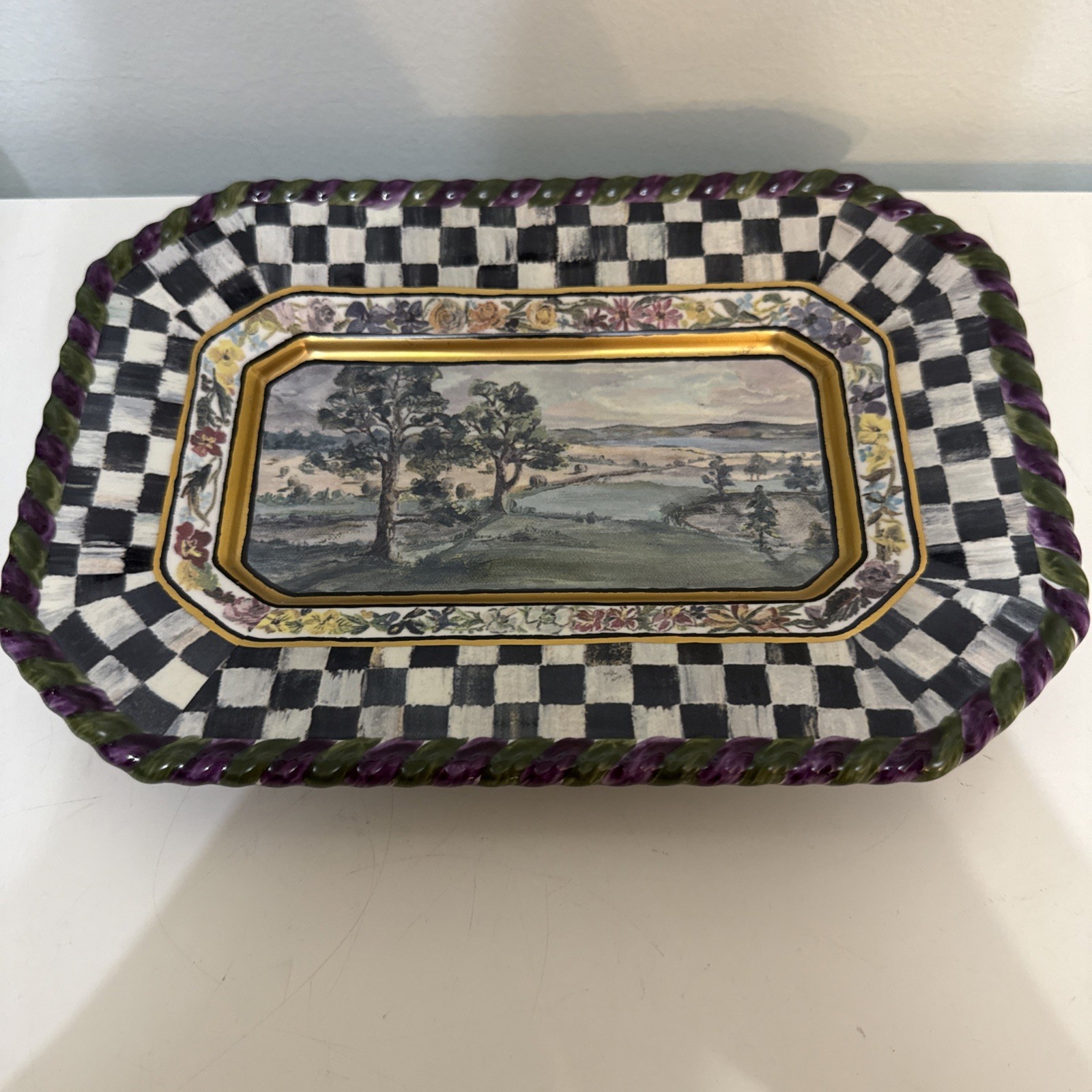 AUTHENTIC MACKENZIE CHILDS VICTORIA AND RICHARD MACLACHLAN 10-1/2″x7-1/4″ RARE