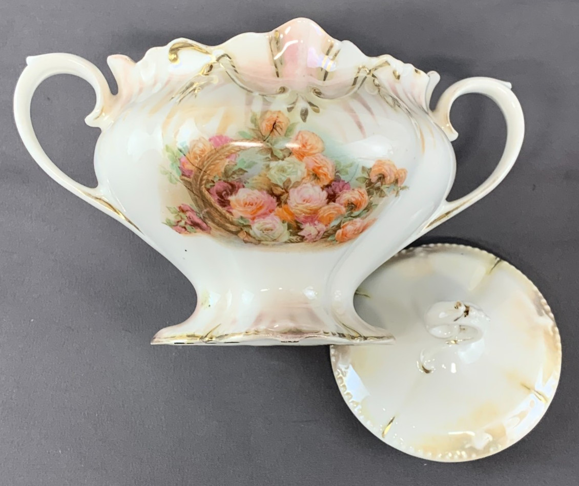 Antique RS Prussia Porcelain Lot of 4 – Creamers, Open Sugar and Covered Sugar
