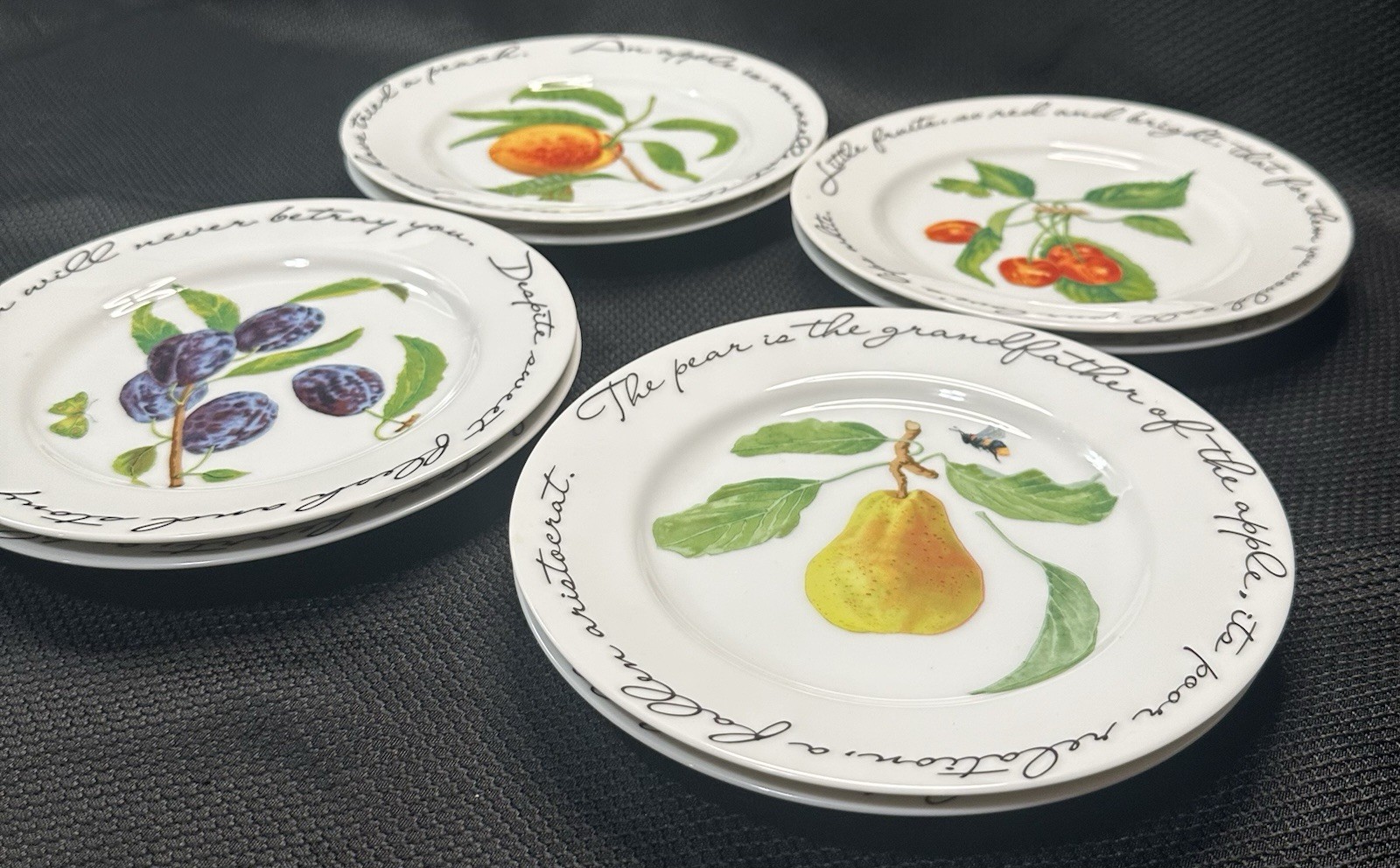 Williams Sonoma Orchard Suite Plates Salad Dessert Snacks Set Of 8 Cottage Core