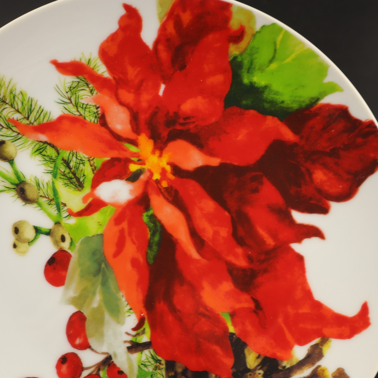 Fitz & Floyd Holiday Home Collection SALAD PLATE 7.5″ Set of 2 Poinsettia