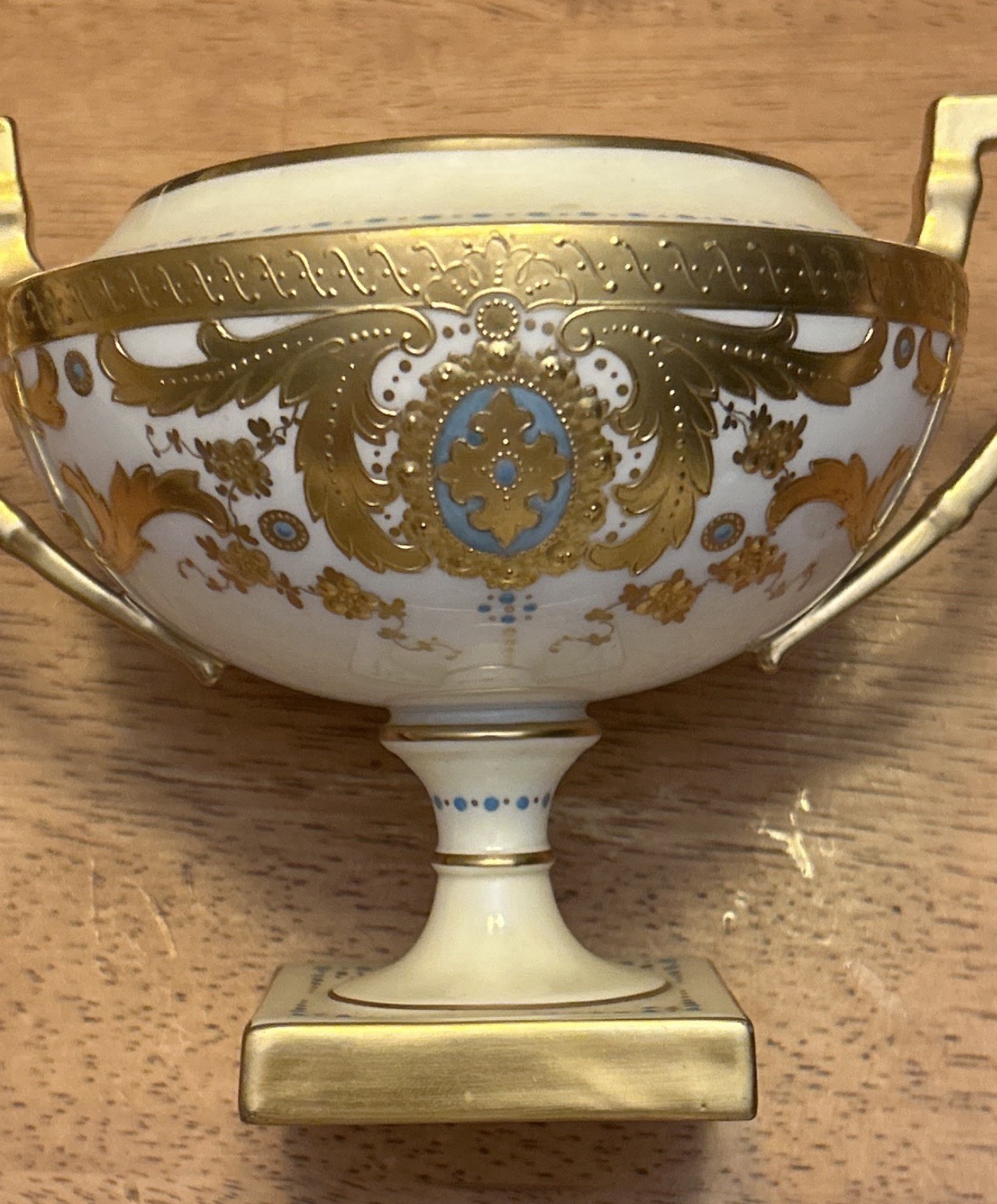 Antique CAC/Lenox Belleek Footed Bowl F. Schultze Cincinnati c1900-1906