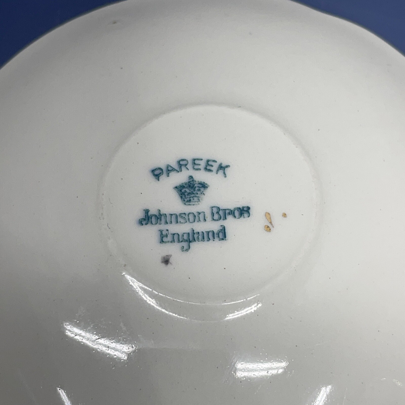 Rare Rutland Johnson Bros Demitasse Cup & Saucer Cobalt Blue Rust / Gold Floral