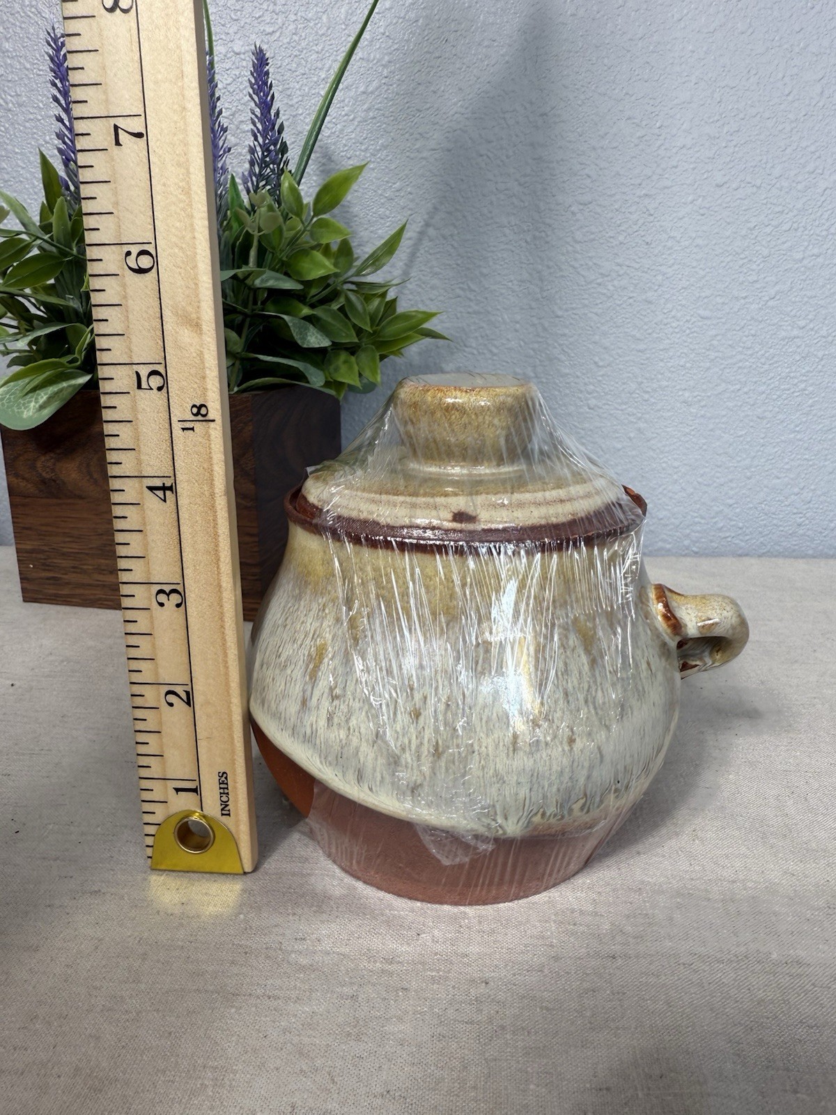ARTIST SIGNED MULTI COLOR STUDIO POTTERY POT WITH LID