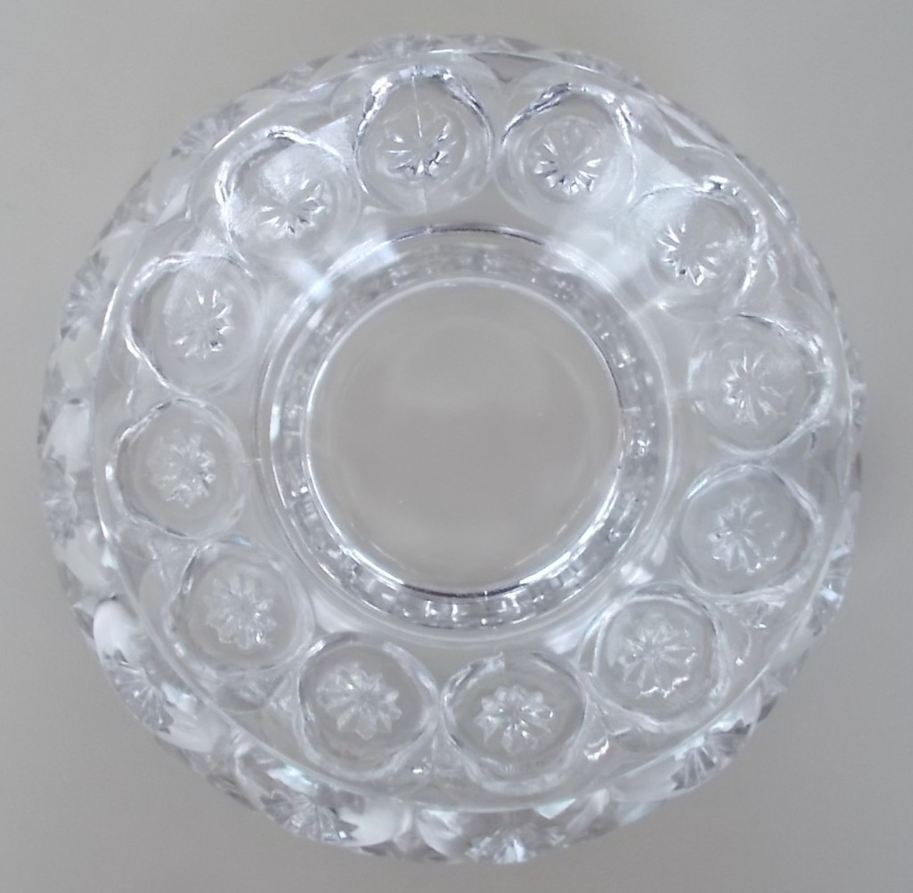 6″ Clear Leaded Glass Pedestal Bowl Dish B