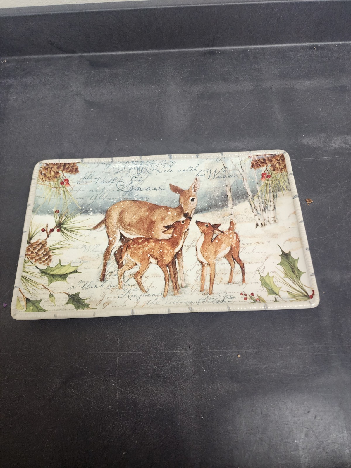 Certified International Winters Walk Ceramic/Earthenware Rectangular Platter