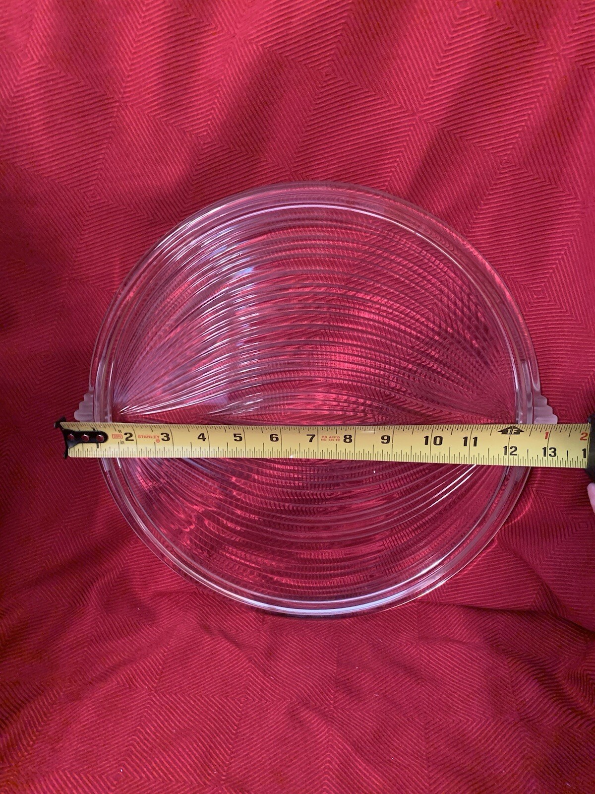 Mikasa Walther Neoclassical Crystal Ribbed Round Frosted Handles 13”Platter EUC