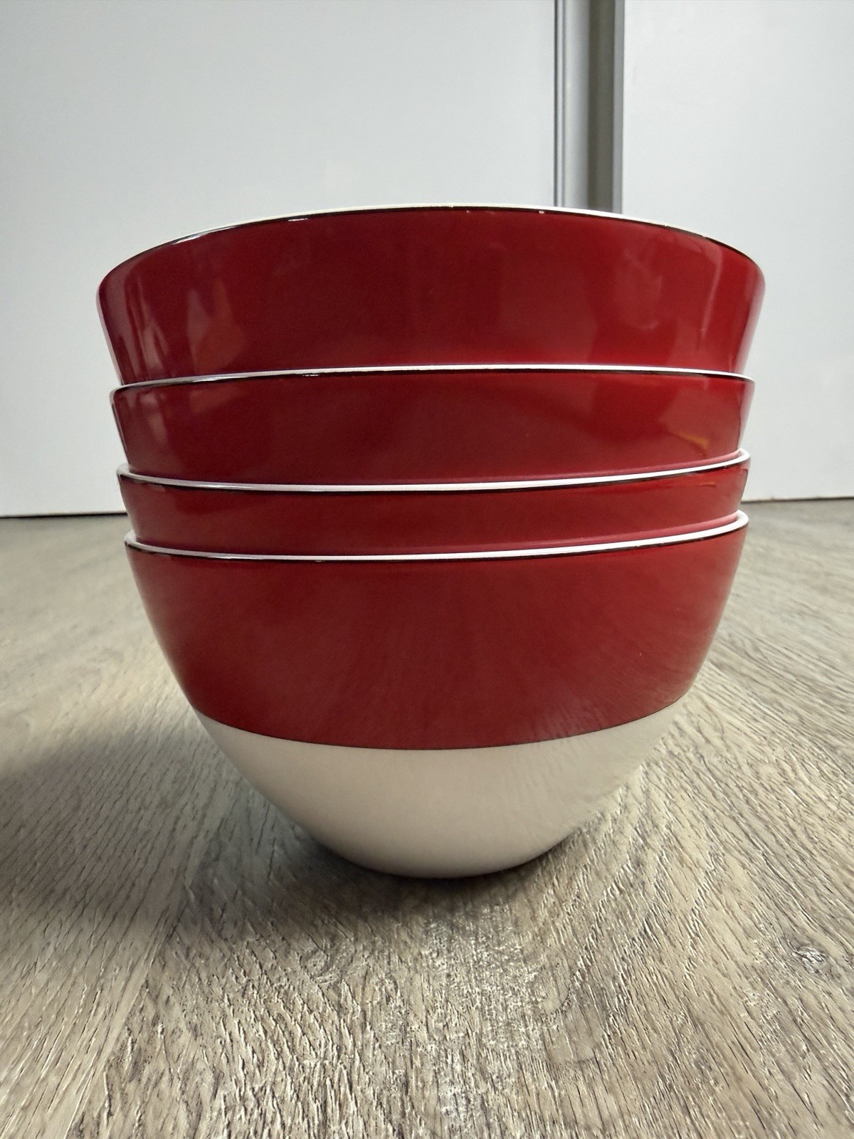 Kate Spade Rutherford Circle Red Cereal Soup Bowl By Lenox New York Set Of 4 EUC